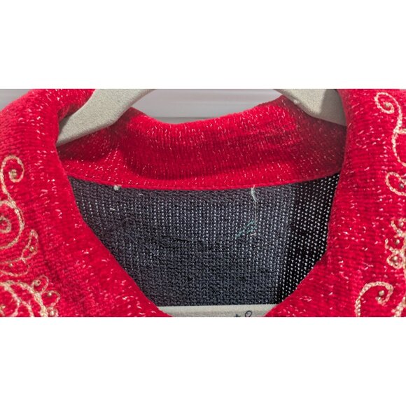 Vtg Design Options Christmas Cardigan Womens Small Nativity Holiday Sweater - Picture 2 of 12